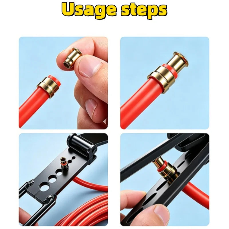 Multi-Hole Air Hose Crimper Pliers – Brake Line Tools – Handheld Brake Line Clinching Tool for Auto and Motorcycle Hose Repair – Black – 664g – $24
