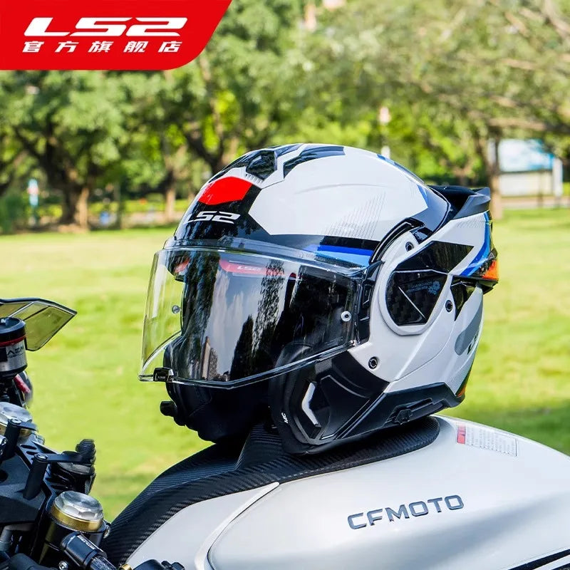 LS2 FF910 ADVANT II Modular Helmets – Flip-Up Full Face Motorcycle Helmet, Dual Visor & ECE Certified