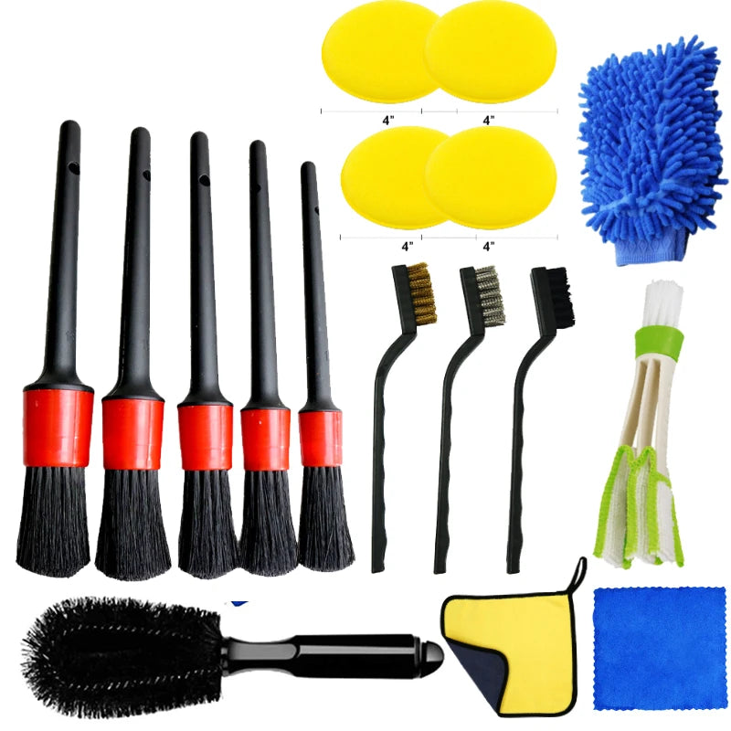 ZFOUEK 17-Piece Car Detailing Brush Set