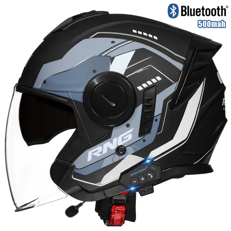 Three Quarter Open Face Helmets with Built In Bluetooth Headset