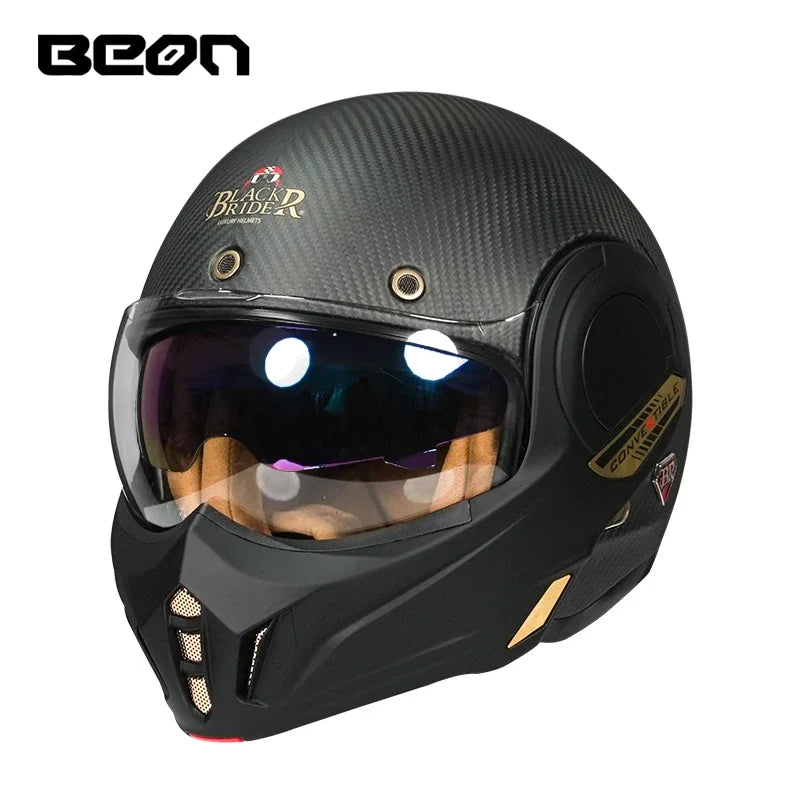 BEON BR70 Modular Helmets – Urban Flip-Up Full Face Motorcycle Helmet for Street & Racing