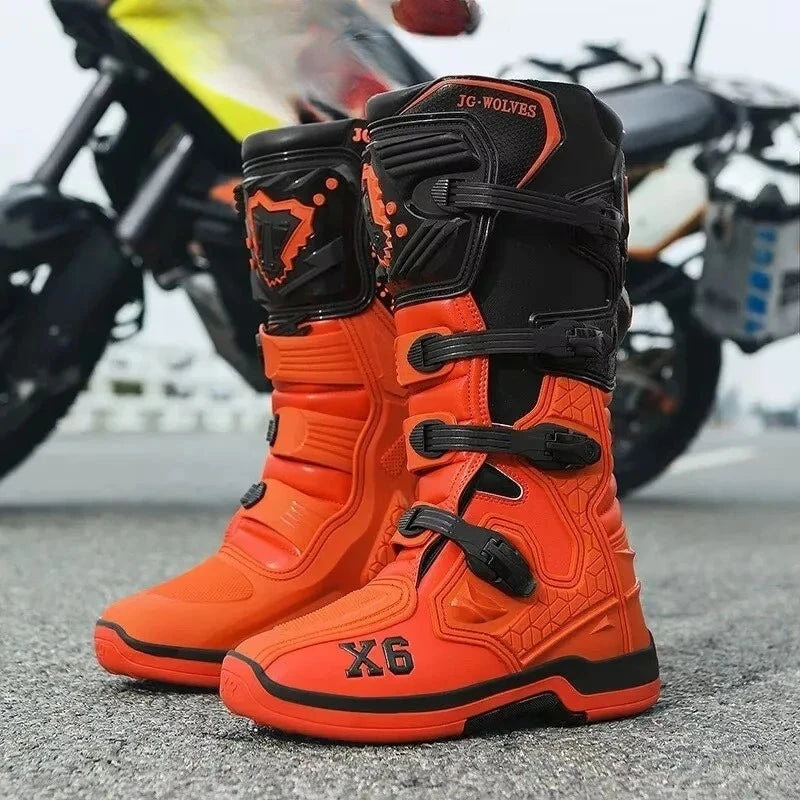 Riding Boots – X6 Off-Road Motorcycle Boots, Mid-Calf Protective Racing Boots for Men & Women
