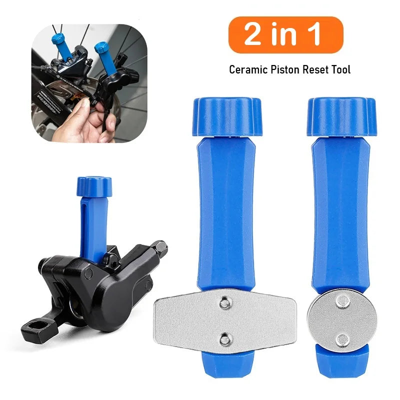 2-in-1 Brake Pad 360° Rotatable Spreader Tool – Brake Caliper Tools – Disc Caliper Piston Reset for Bicycle & Vehicle PA6 Carbon Steel – 1 / 2 / 4 Pcs – from $7