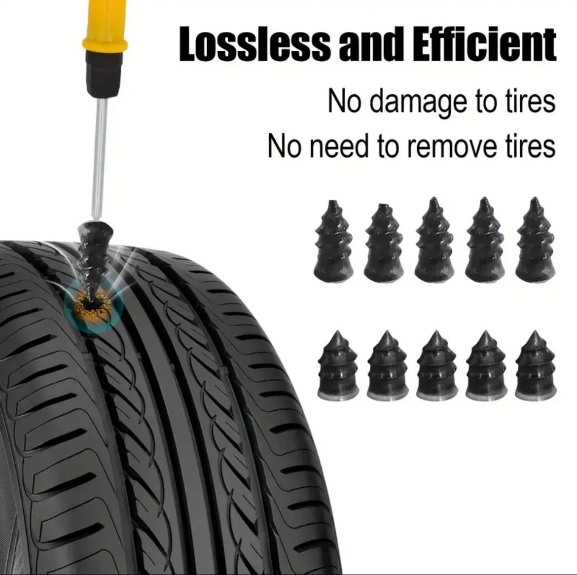 8pcs Emergency Tubeless Tire Repair Kit with Repair Strips – With or Without Storage Box – Car Motorcycle Bicycle – $15