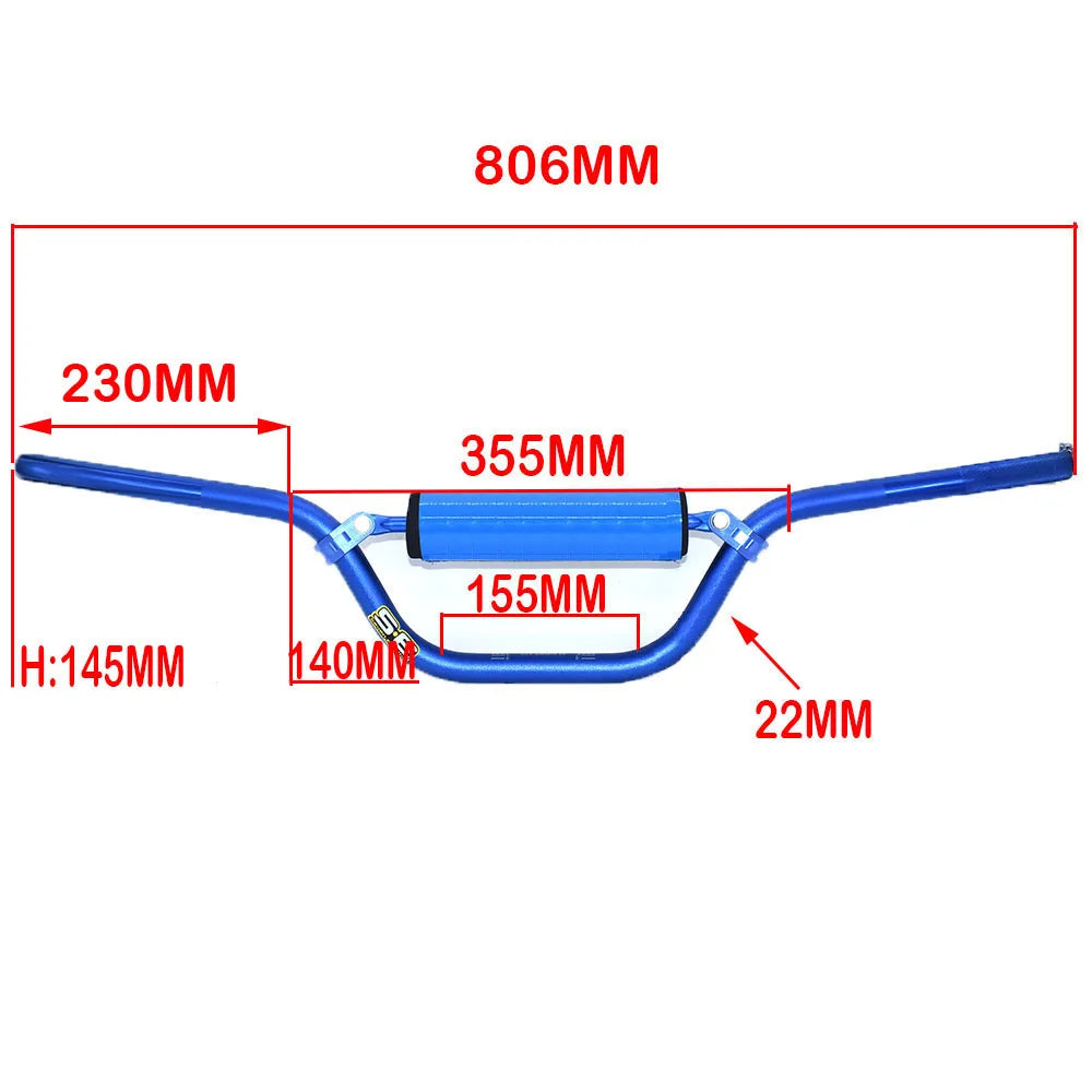 Motorcycle Handlebar 7/8" 22mm Motocross Moto Dirt Pit Bike Aluminum Bar For KLX DRZ 110