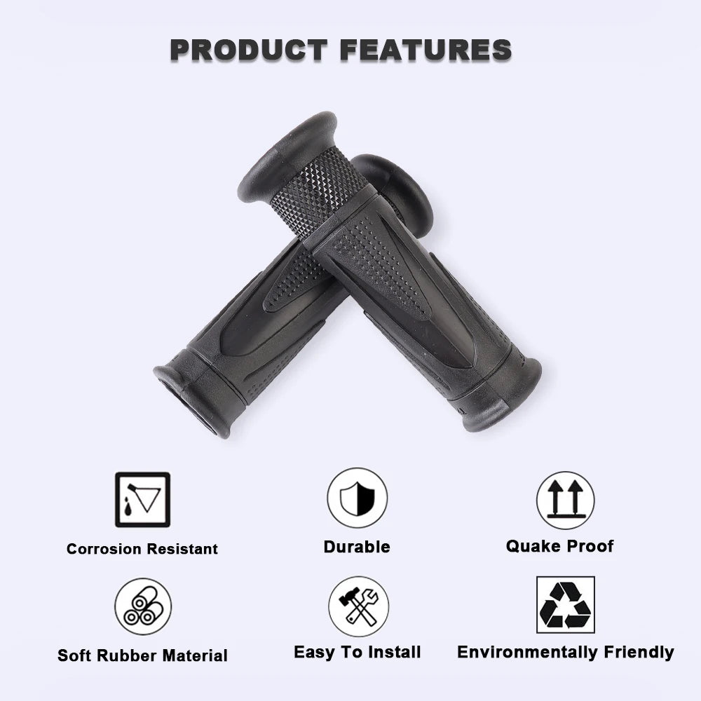 Triumph Motorcycle Handlebar Grips 25mm High Quality Rubber Striped Non-Slip Shockproof Handle Bar Grip Cover for Street Triple 765 Speed Triple Tiger 900 1200 Rocket 3 Scrambler 1200 Daytona Trident 660 – Black (1 Pair)