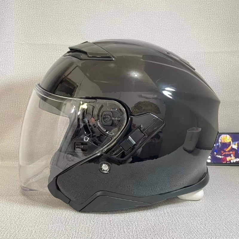 Open Face Helmets – J-Cruise II 3/4 Jet Motorcycle Helmet, Dual Visor, Retro Scooter Style for Men & Women