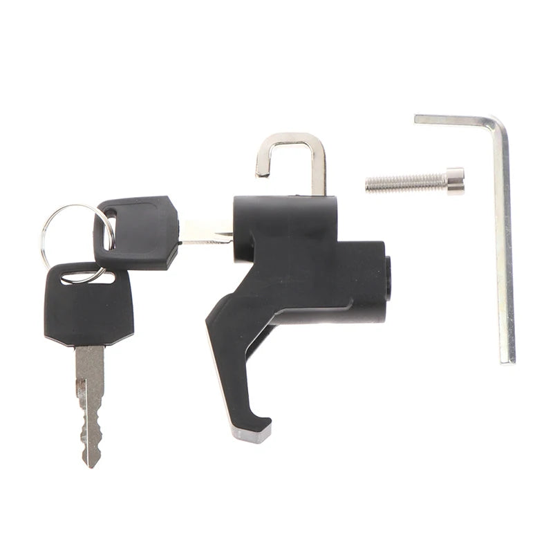 Universal 1pc Motorcycle Helmet Lock Handlebar 22-26mm Anti-Theft Security Motorbike for Motorcycle with 7/8" Round Tubing – Key Lock 2 Keys Wrench Black