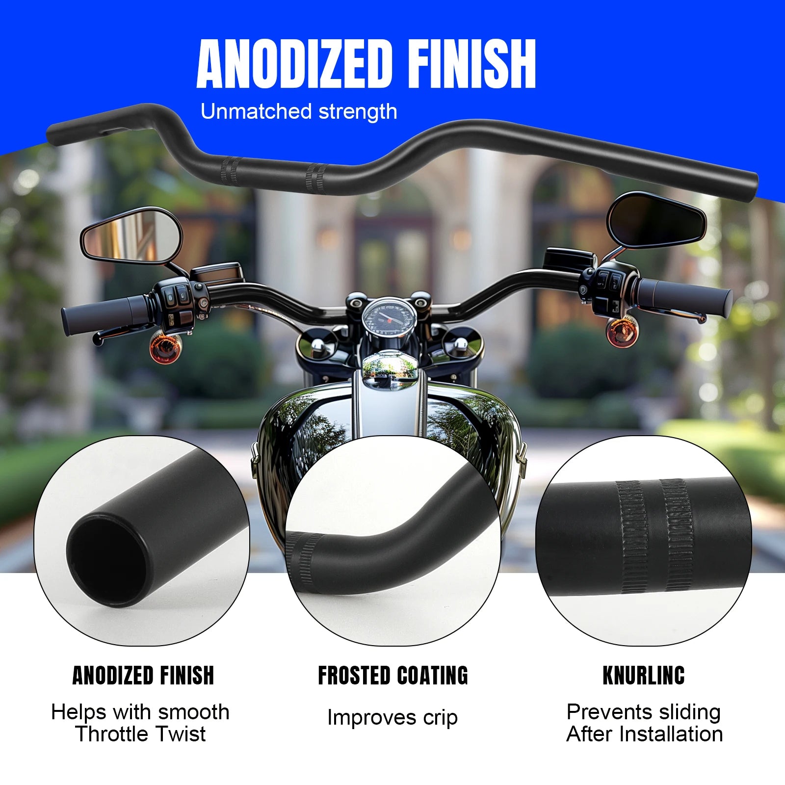 Motorcycle 22mm 25mm Drag Bar Handlebar Handle Dimpled For Harley Sportster XL883 XL1200 X48 Dany Softail Fat Bob Boy FLST FXST