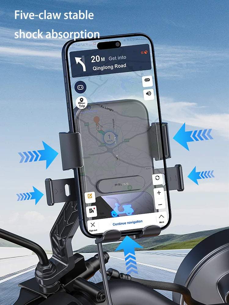 15W Wireless Charging Motorcycle Phone Holder – QC3.0