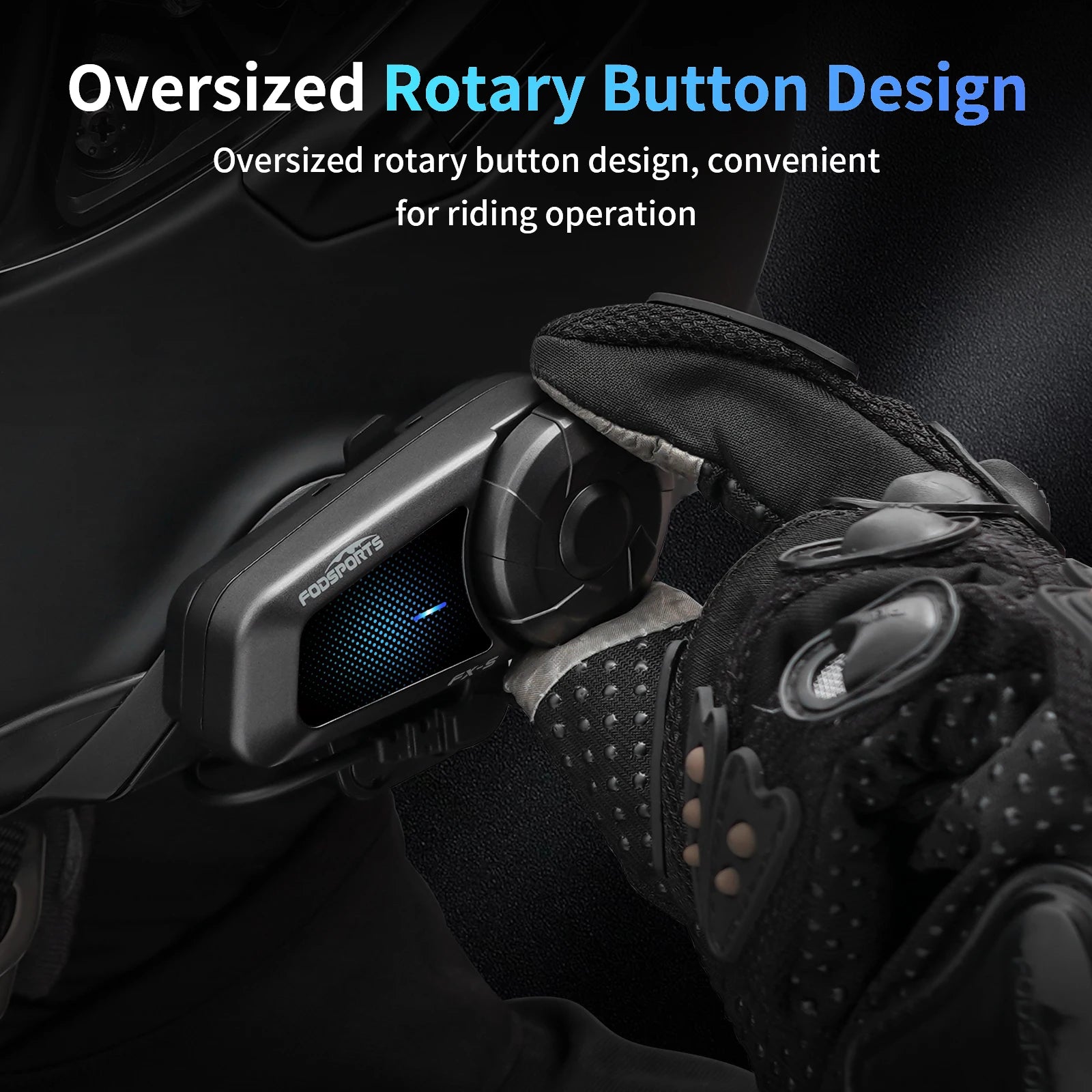 Fodsports FX-S Motorcycle Bluetooth Intercom – 1000m Helmet Headset
