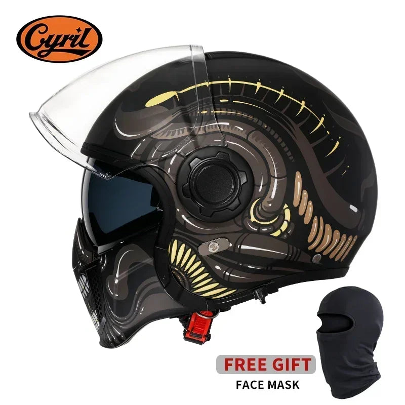 Retro Modular Helmet with DOT ECE Certification