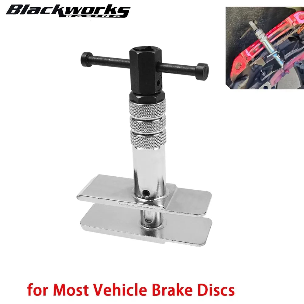 Heavy Duty Motorcycle Brake Caliper Spreader Tool – Brake Disc Tools – T-Bar Compression Tool for Most Vehicle Brake Discs – Universal 1/5”–2-1/3” – Silver – $45