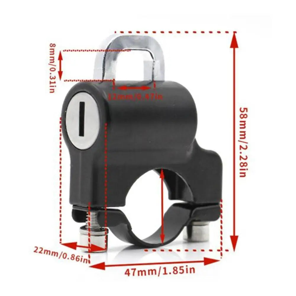 Helmet Lock for Motorcycle Scooter Atv Bicycle Universal Security Anti-theft Handlebar Lock 20mm-26mm with Keys Handle Locks