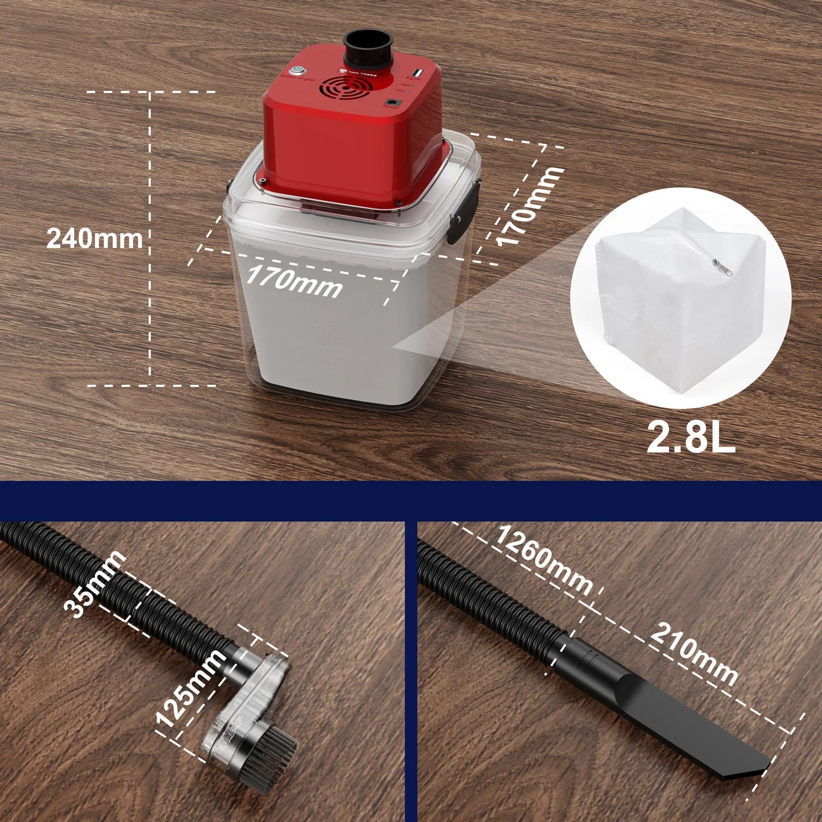 Vacuum Cleaner For CNC Router (Little Monster M1) Spindle Dust Collector for 775 Motor 500W Spindle TTC450 CNC Engraver Parts
