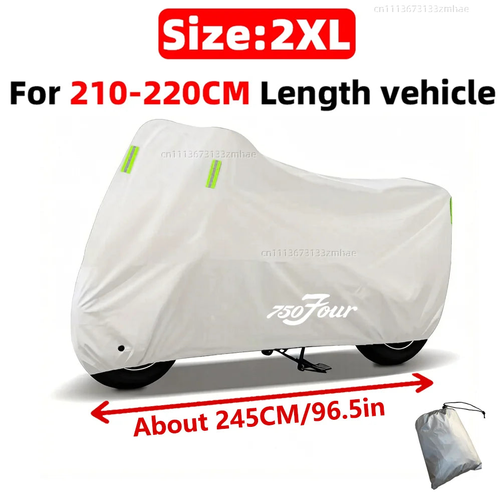 For Honda CB750 CB 750 Hornet 2023 Motorcycle Cover Waterproof Heavy Duty Outdoor Rain Dust Sun Protector – 190T Polyester PU Anti-UV Silver M-4XL