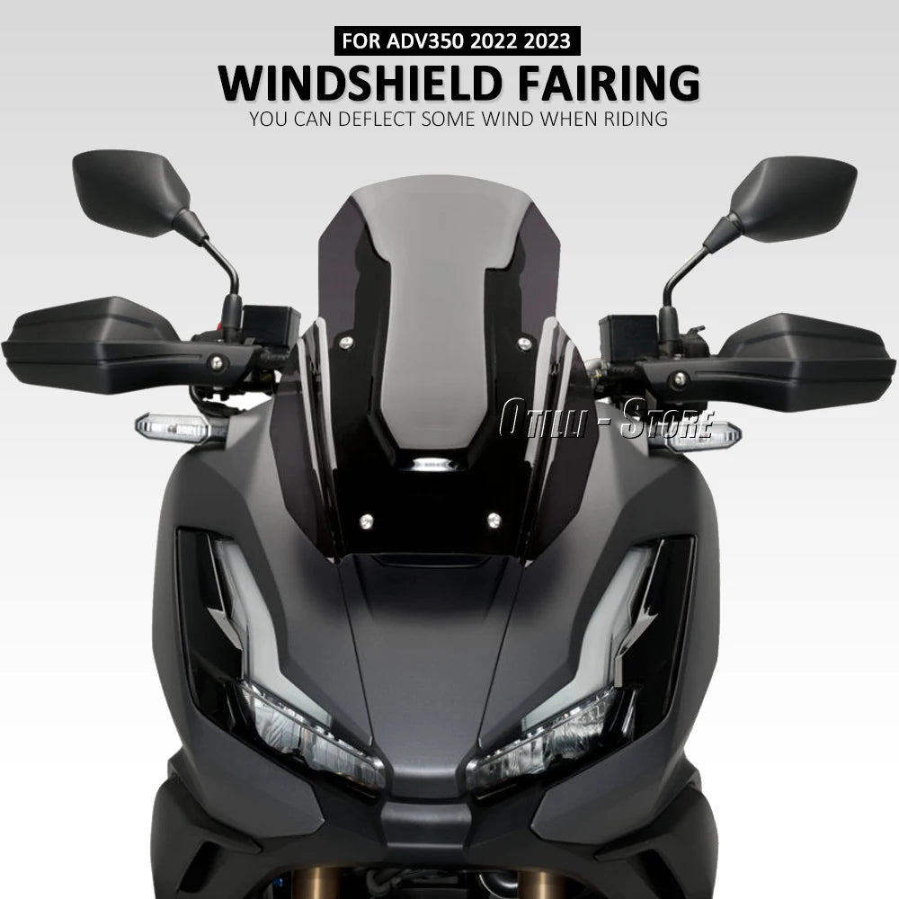 New Motorcycle Accessories Windshield Acrylic Front Windshield Shroud for Honda ADV350 ADV 350 2022 2023 2024 – Otilli High-Quality Acrylic Black Transparent Smoky Gray