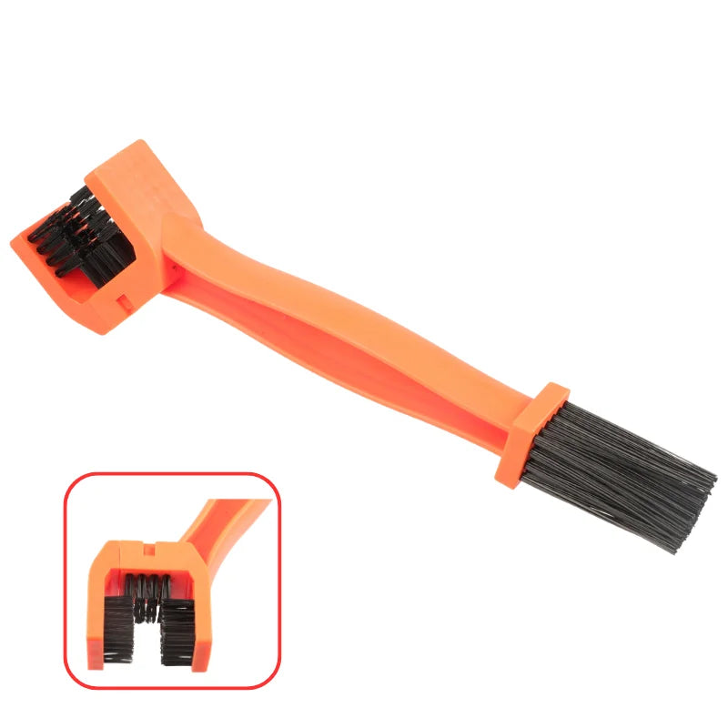 Chain Oil Storage Box & Brush Kit – Motorcycle & Bicycle Chain Cleaning Maintenance Organizer – Black / Blue / Orange – $18