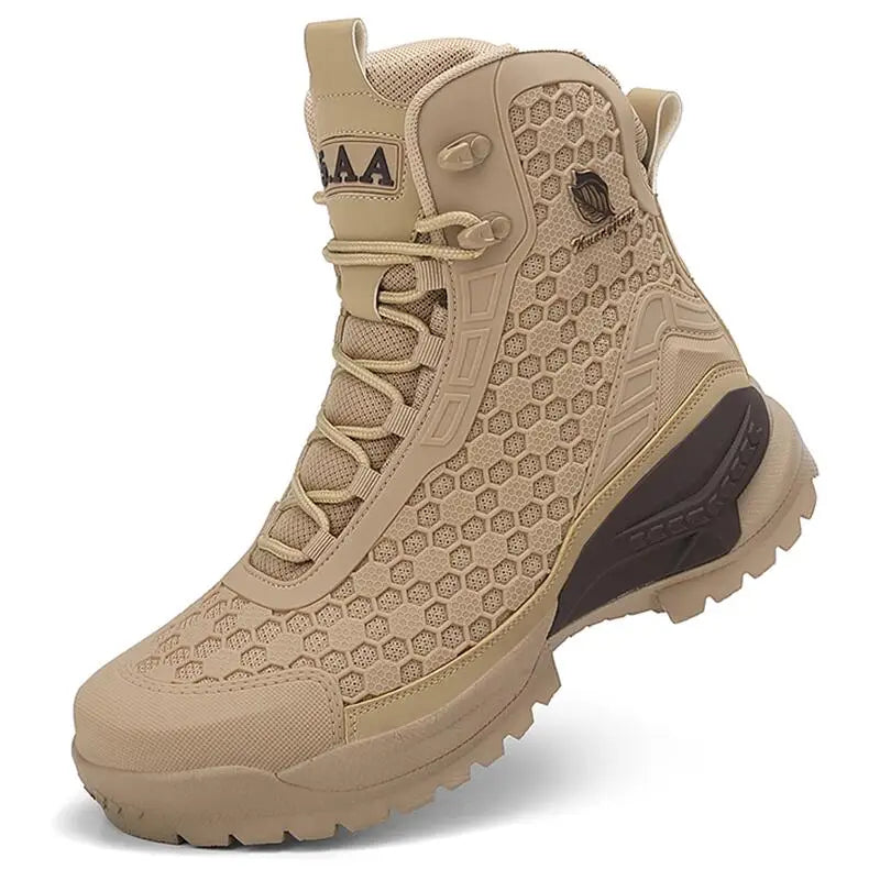Riding Boots – Men’s High-Top Leather Motorcycle Boots, Breathable Non-Slip Outdoor Design