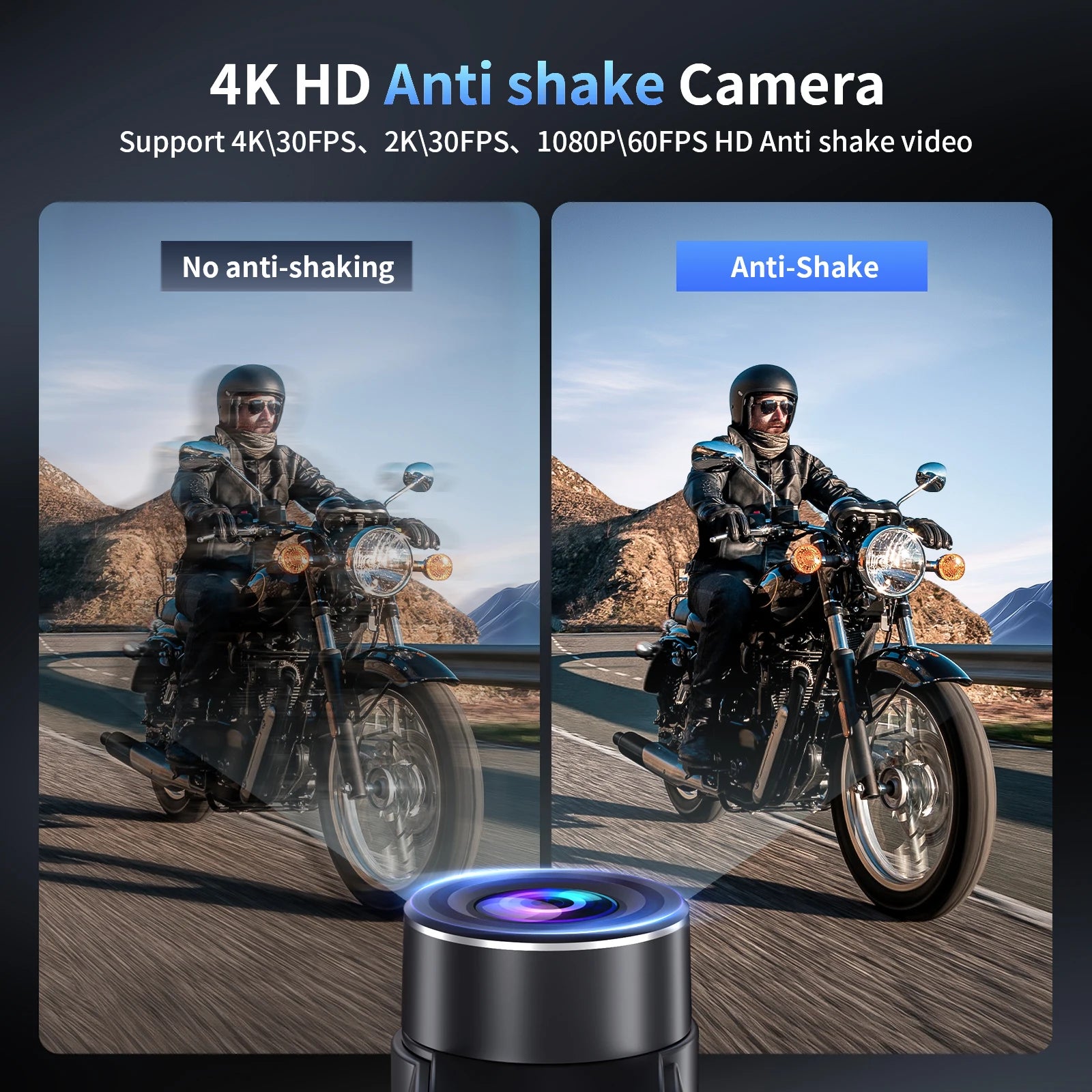 Fodsports FX60C Motorcycle Bluetooth Intercom – 4K Camera & 10-Rider