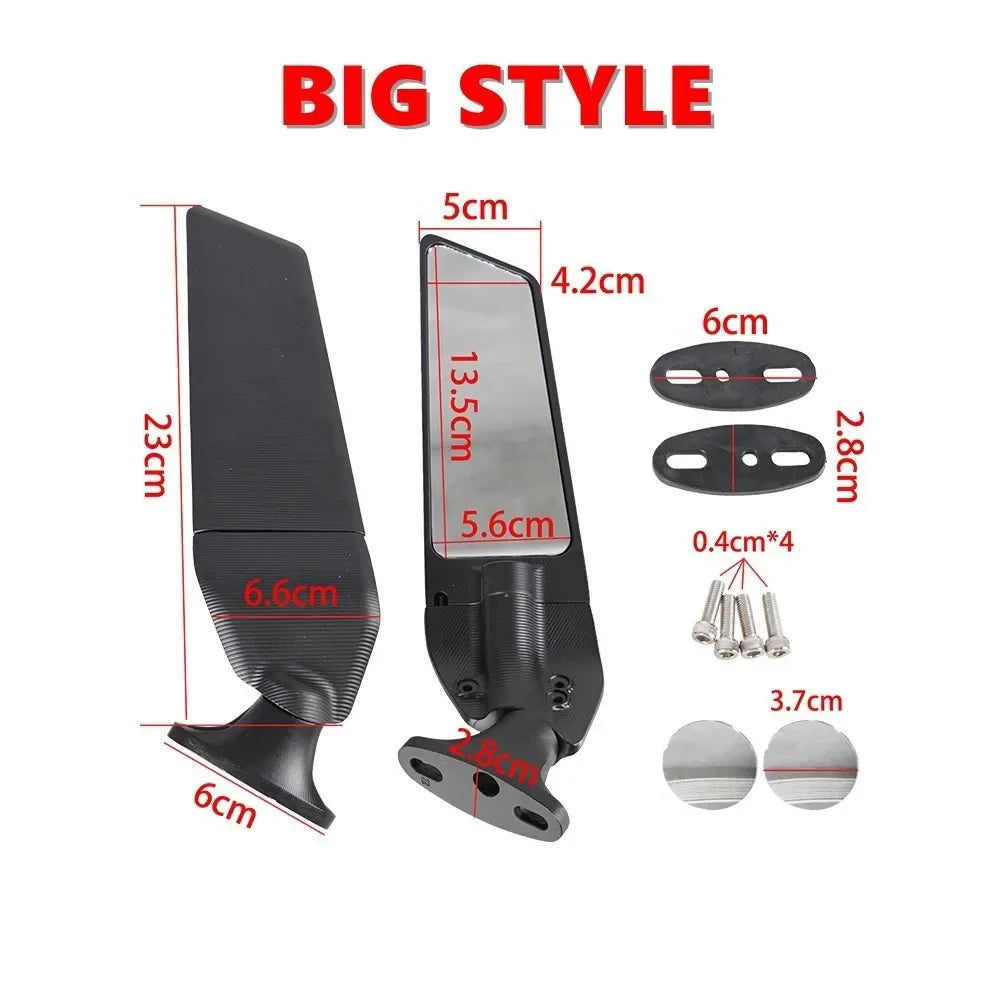 CSSPORT 2-Piece Adjustable Wind Wing Rotating Rearview Mirror for Honda CBR 250R 300R 500R 600R 650R CBR1000RR Aluminium Alloy