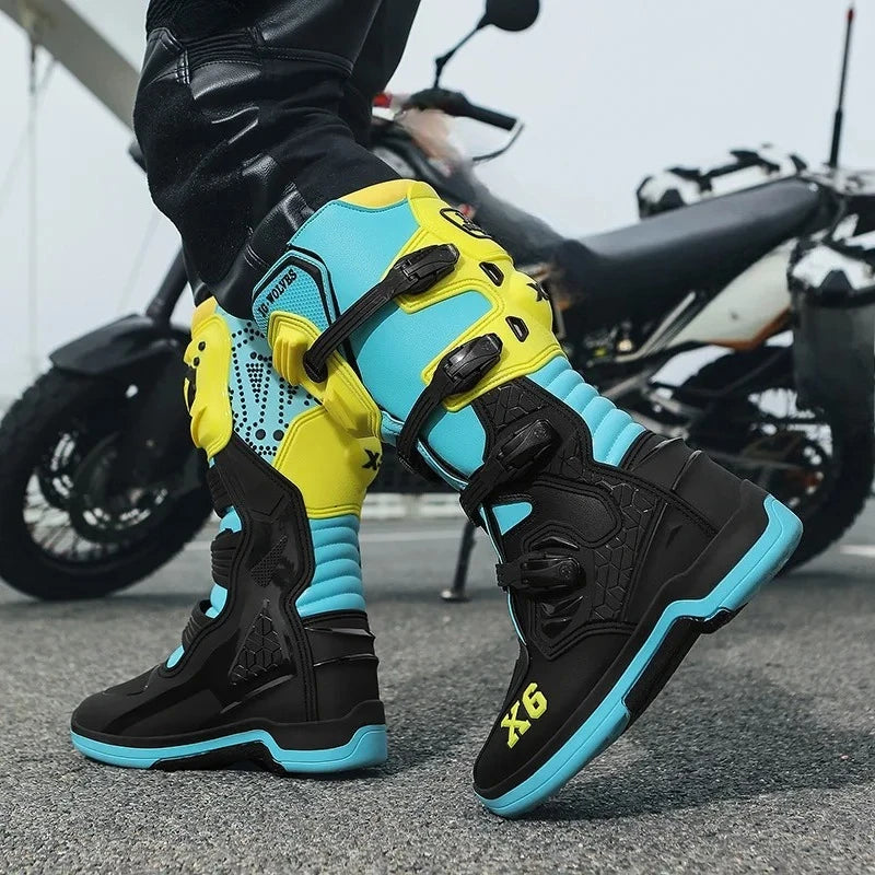 Riding Boots – X6 Off-Road Motorcycle Boots, Mid-Calf Protective Racing Boots for Men & Women