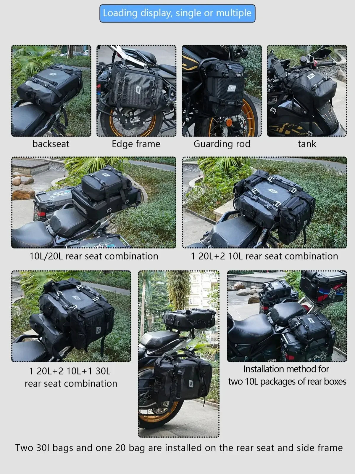 Motorcycle Backpack – Waterproof 8L–30L Cycling & Travel Bag
