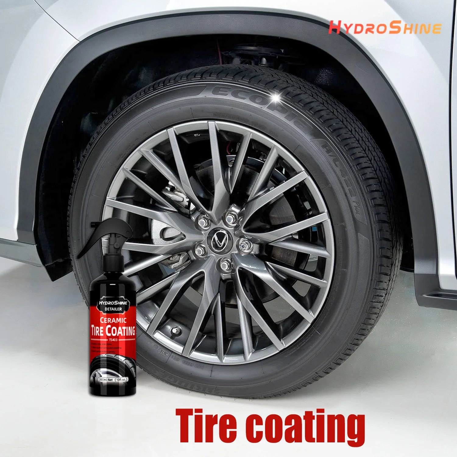 Hydroshine Ceramic Tire Coating Shine Spray – Tyre Gloss Plastic Rubber Restorer Hydrophobic Seal Wax – 50ml / 100ml / 300ml – $16–40