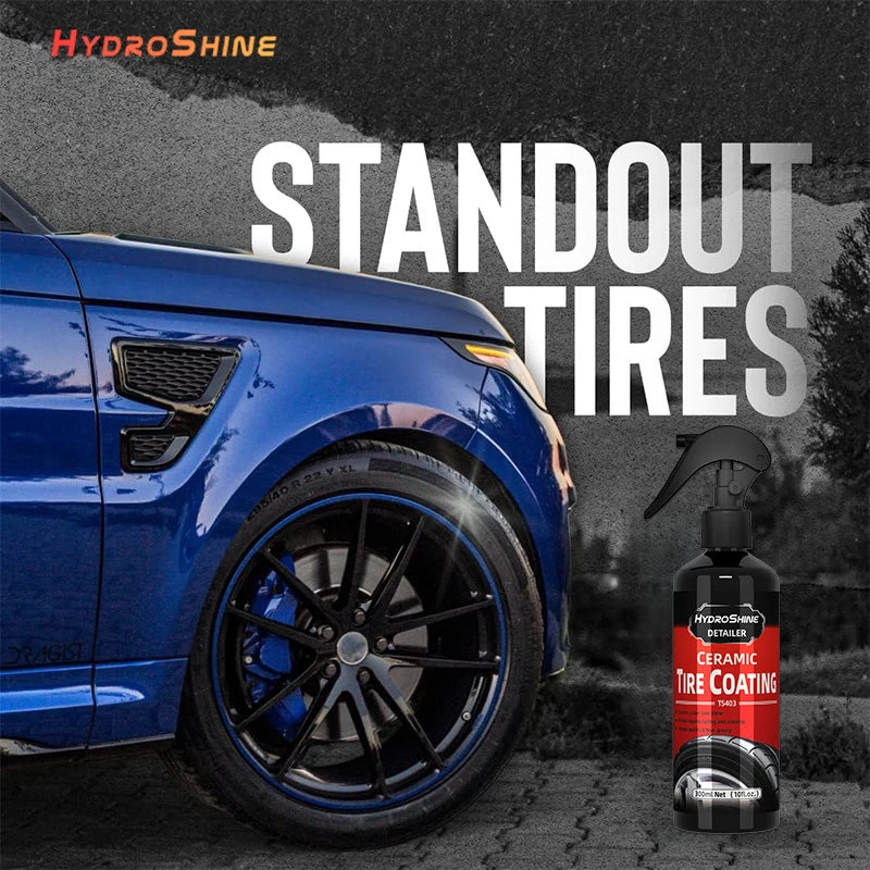 Hydroshine Ceramic Tire Coating Shine Spray – Tyre Gloss Plastic Rubber Restorer Hydrophobic Seal Wax – 50ml / 100ml / 300ml – $16–40