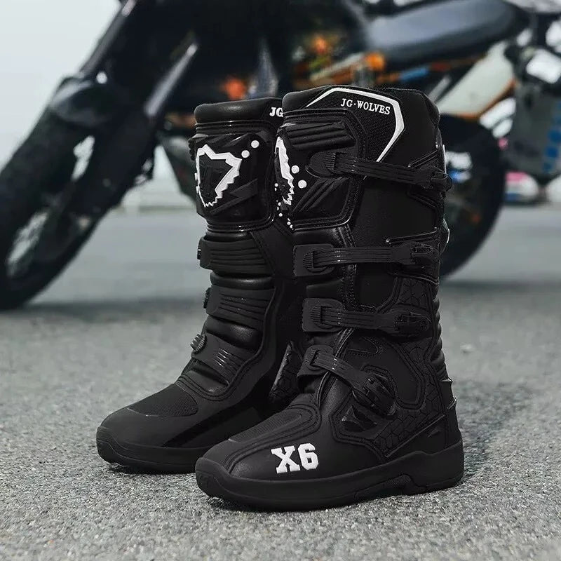Riding Boots – X6 Off-Road Motorcycle Boots, Mid-Calf Protective Racing Boots for Men & Women