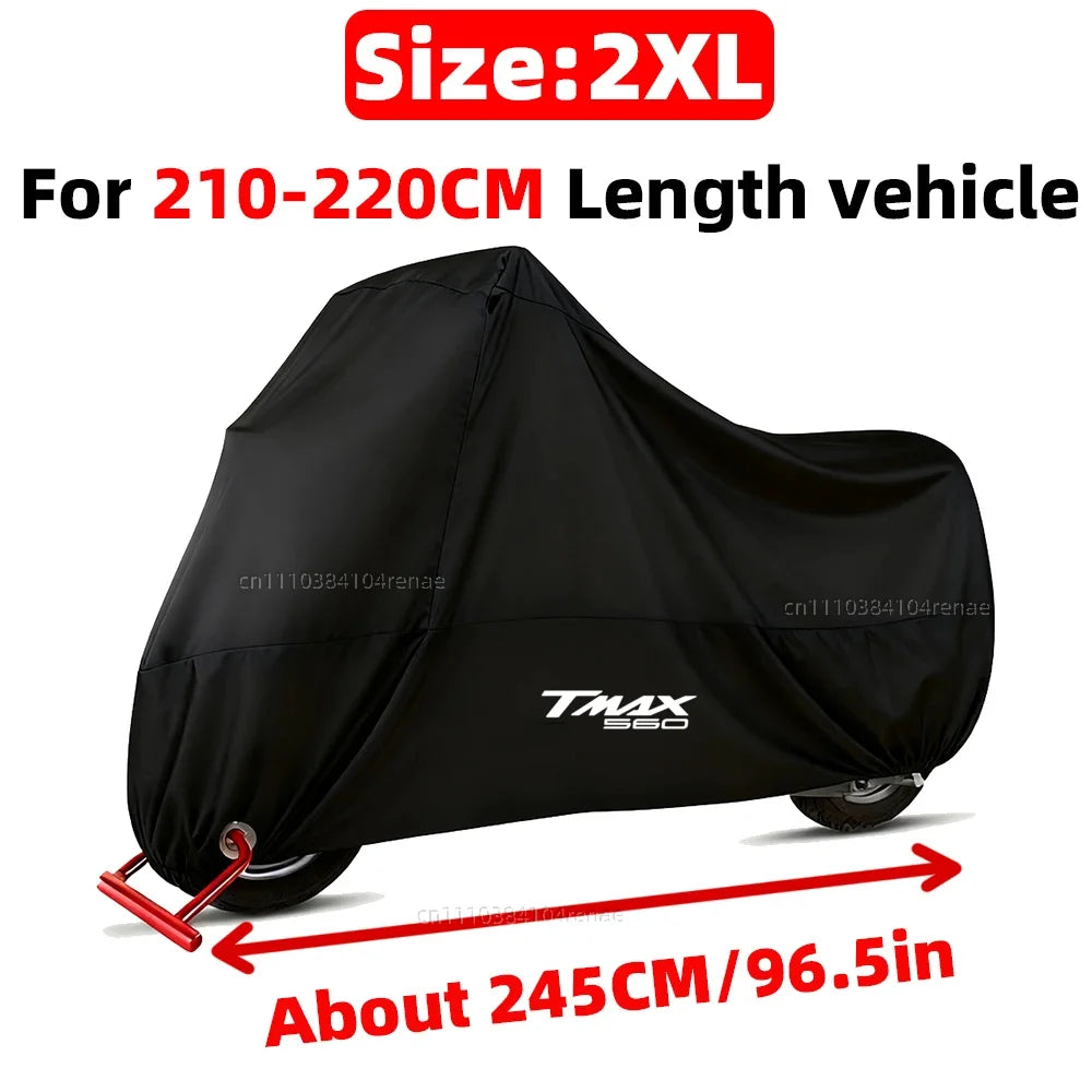 For Yamaha T-MAX TMAX 560 T-Max 560 T-Max560 TMAX560 190T Motorcycle Cover Waterproof Dustproof UV Protection All Season – Polyester Taffeta PU Coating Black M-4XL Storage Bag