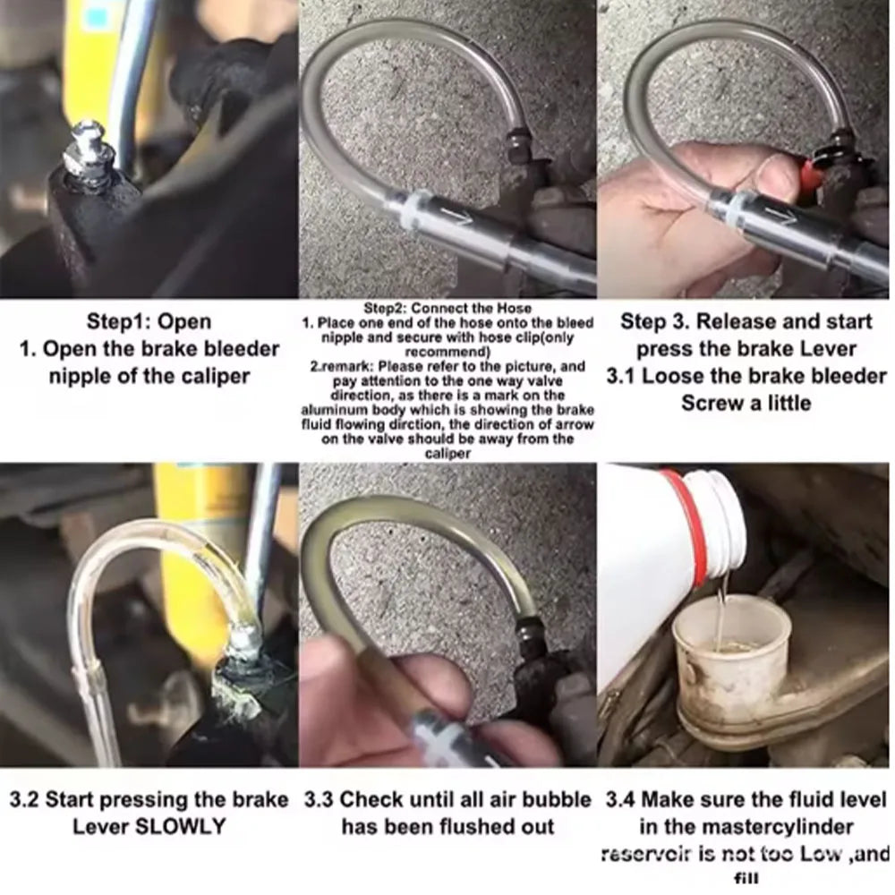 Brake Fluid Bleeder Hose with One-Way Non-Return Check Valve – Brake Bleeding Tools for Auto Car Motorcycle Brake & Clutch Bleeder Hose Pipe Kit – $10