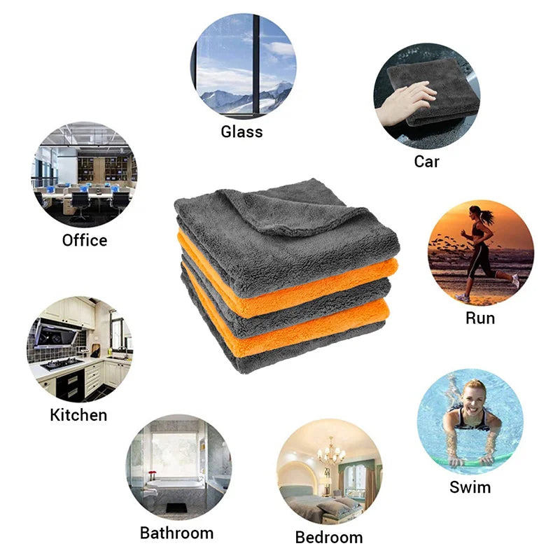 Microfiber Cleaning Cloth 1/3/6/9PCS, 40x40CM Extra Soft Wash & Drying Towels for Bike