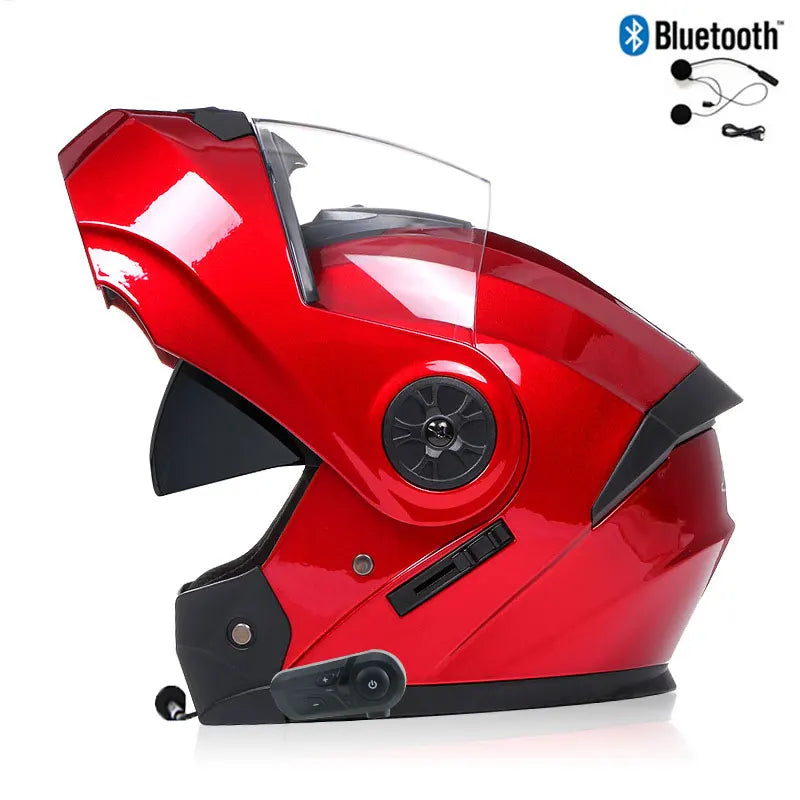 Bluetooth Modular Helmets – DOT Flip-Up Full Face Motorcycle Helmet, Dual Visor for Men & Women