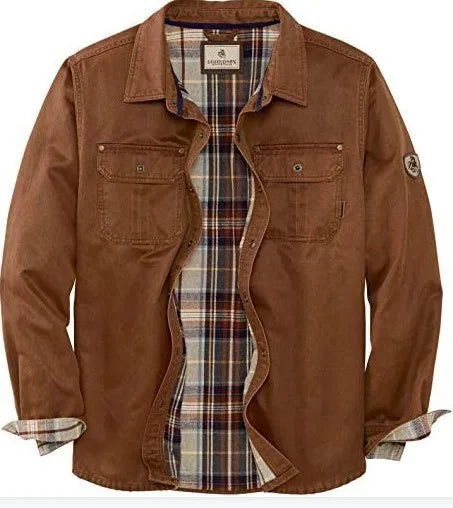 Retro Workwear Style Jacket with Multiple Pockets