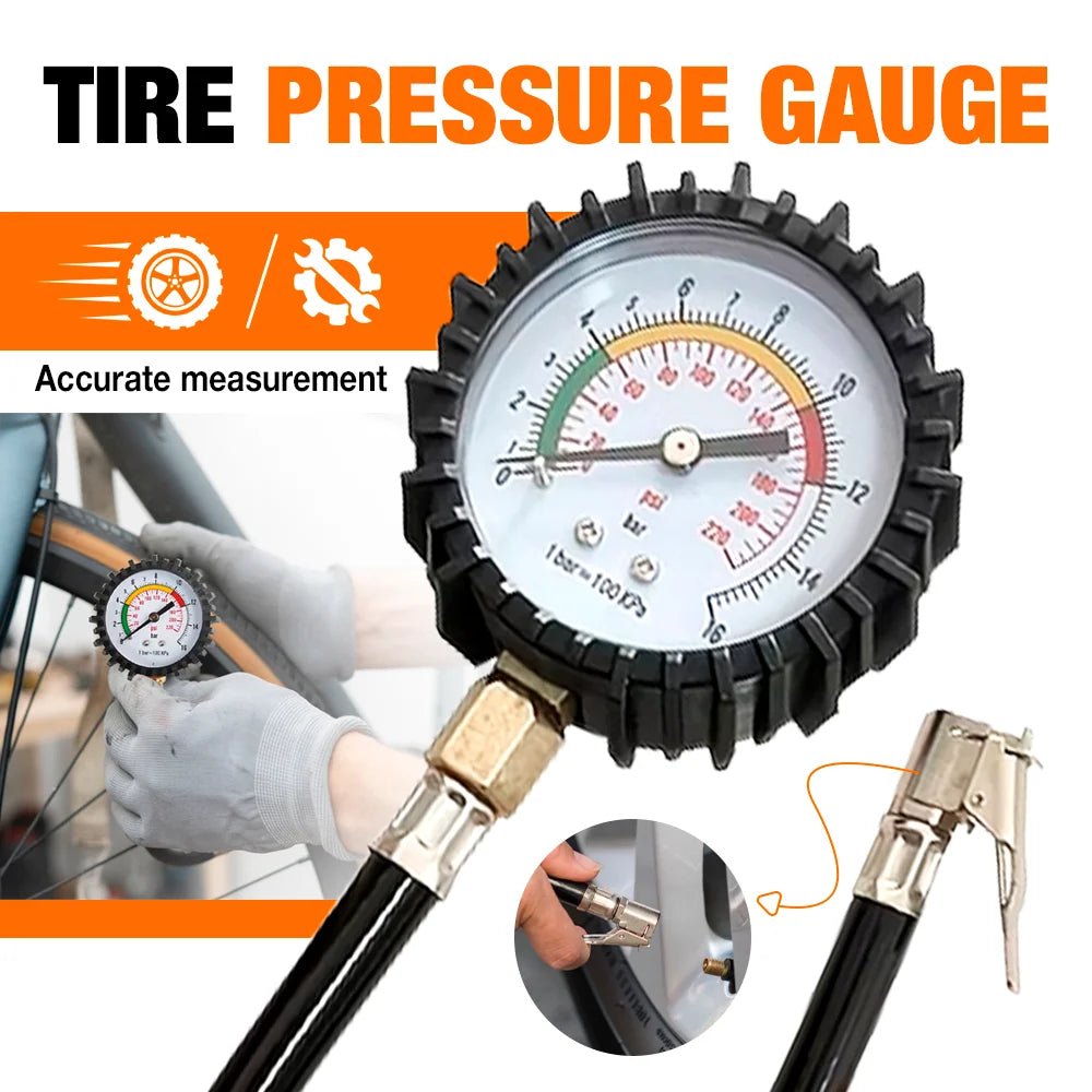 High-Precision Tire Pressure Gauge – Car, Motorcycle & Bicycle Tire Pressure Tester