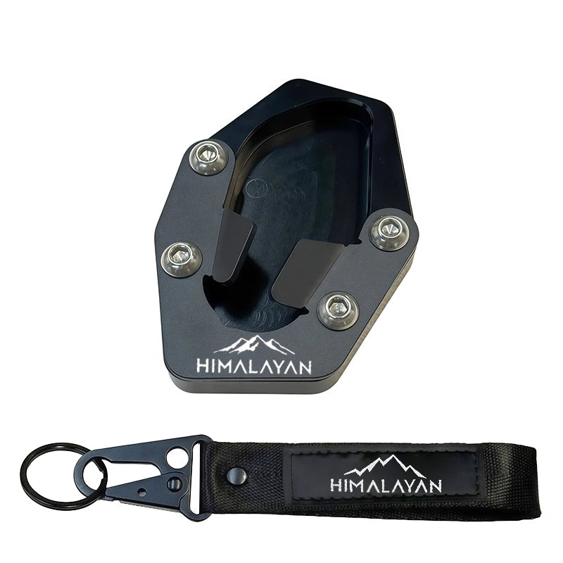 For Himalayan450 Himalayan 450 2024 2025 Motorcycle Accessories Himalayan450 Enlarge Kickstand Extension Plate Pad Pedals – fastcozy Billet Aluminum CNC Black Silver + Keychain Chain
