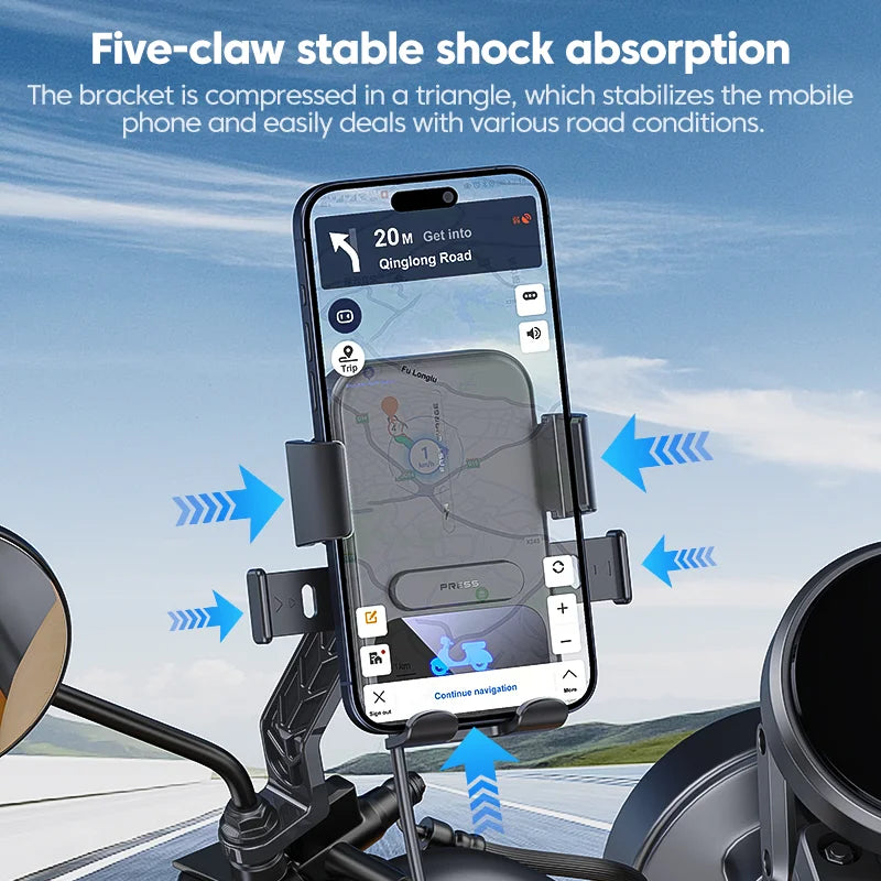 15W Wireless Charging Motorcycle Phone Holder – QC3.0