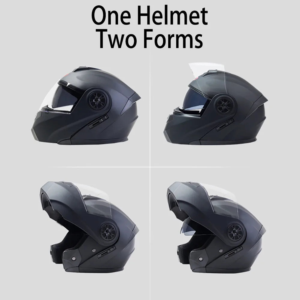 Bluetooth Modular Helmets – DOT Flip-Up Full Face Motorcycle Helmet, Dual Visor for Men & Women