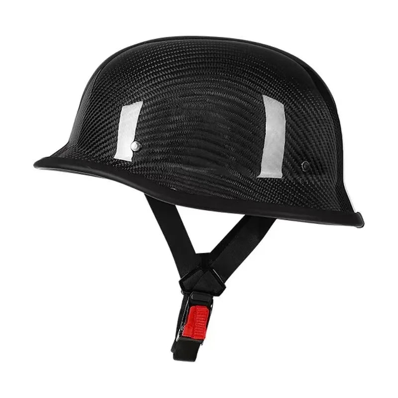 Carbon Fiber Helmets – Forged Carbon Fiber Retro Half Face Motorcycle Helmet, German-Style Lightweight Design