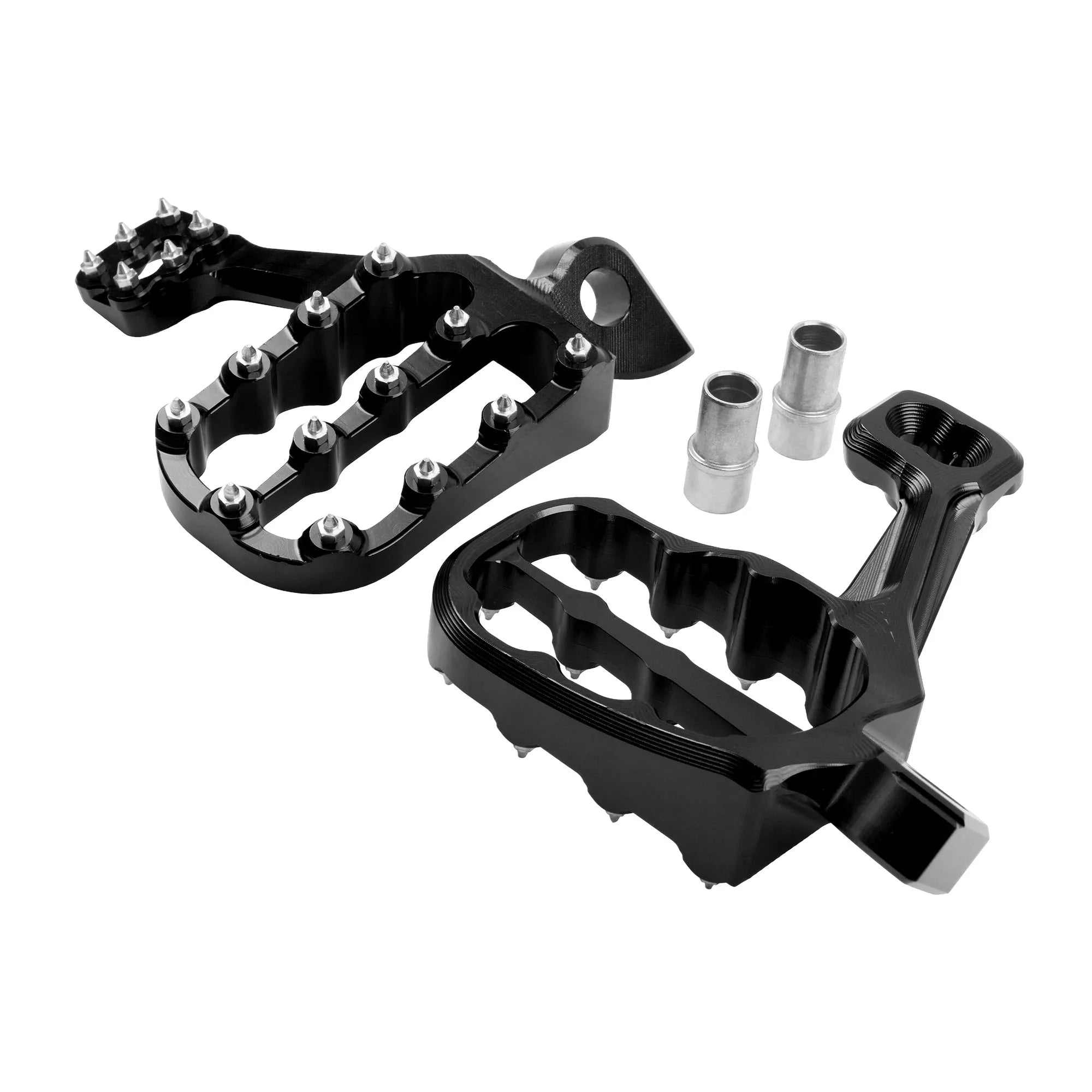 Universal CNC Oversized Off-Road Foot Pegs – Honda / Yamaha / Suzuki / KTM Dirt Pit Bike – Studded Billet Aluminum – Blue or Black – $55–$56