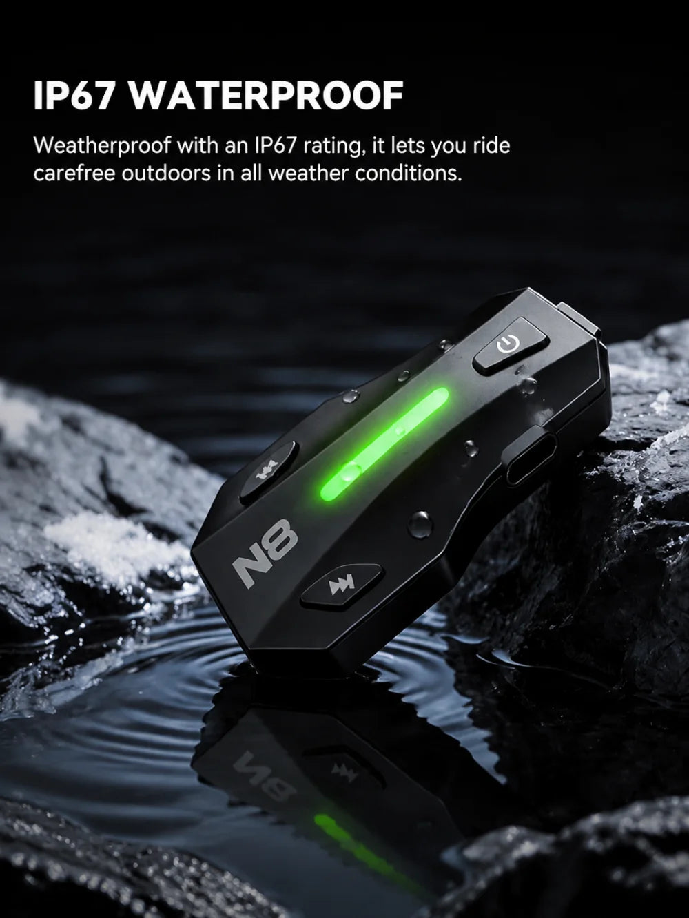 NYTALK N8 Motorcycle Bluetooth Intercom – 8-Rider Mesh Communication