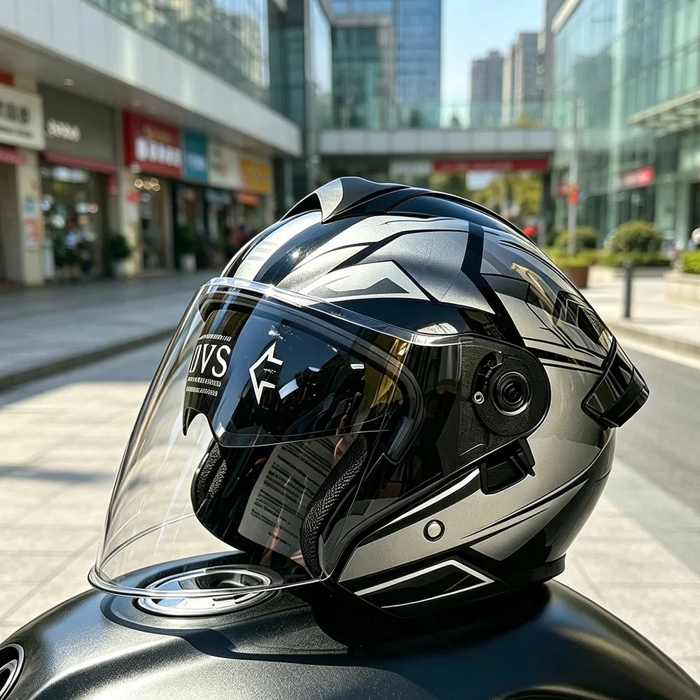 Modular Helmets – Flip-Up Dual Visor Full Face Motorcycle Helmet, Aggressive Tooth Design for Men & Women