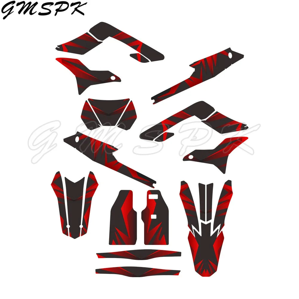 Motocross Team Graphics Background Decal Sticker Kits for Sur-Ron Storm Bee 2023–2024 – Custom Number & Name – PVC – 24 Styles – Glossy / 3D – $70–$92