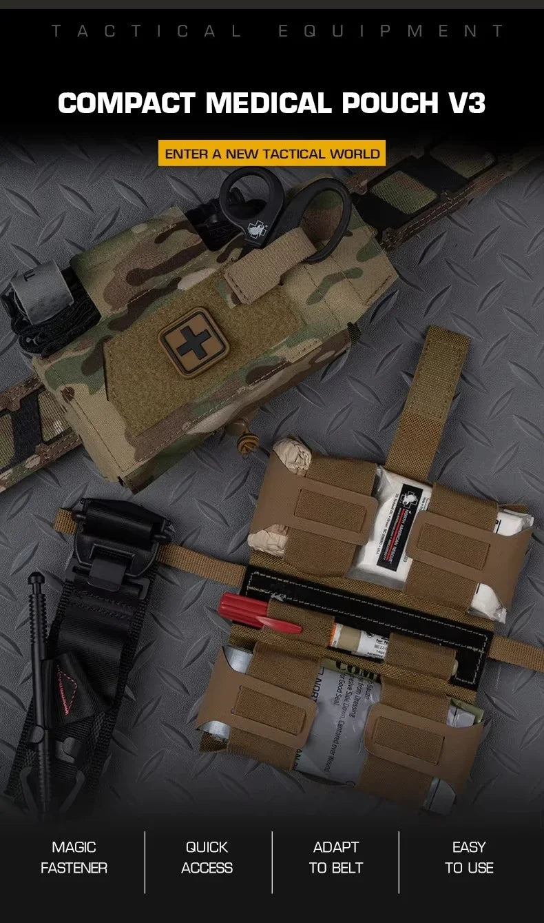 Tactical  MD2 Compact Trauma Kit IFAK Medical First Aid Pouch Outdoors Hunting Camping Patrol Survival Equipment