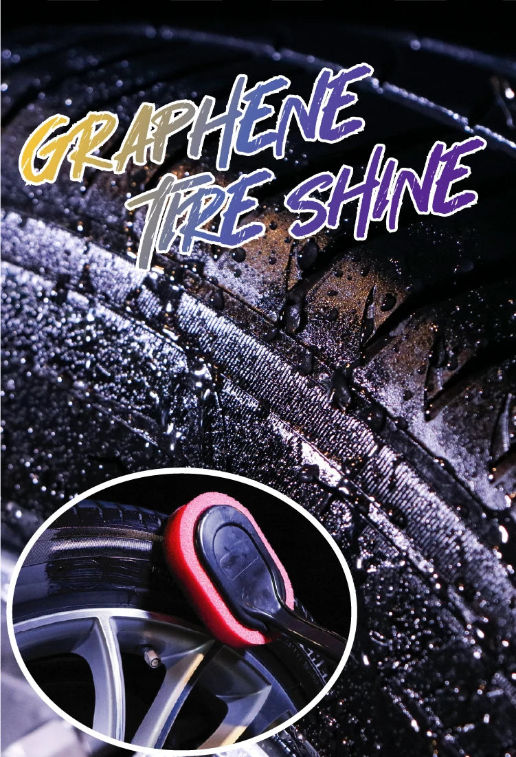 Graphene Acrylic Tire Shine Spray Coating – No Sling Long-Lasting Deep Black UV Protection Dirt Repellent – 100ml / 473ml – $10–42
