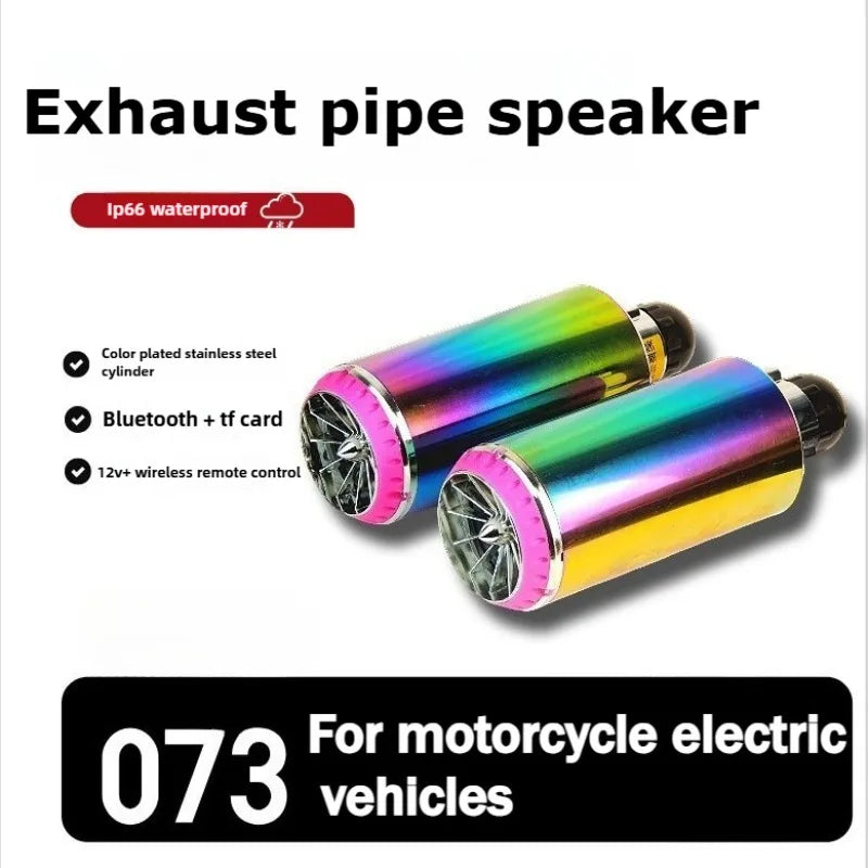 Motorcycle Speakers – Electric Exhaust Pipe Audio System, IP66 Waterproof