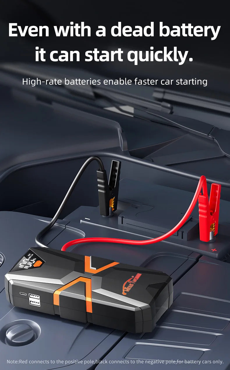 2000A Car Jump Starter – Portable Power Bank Battery Booster for 12V Petrol (6.0L) & Diesel (5.0L)