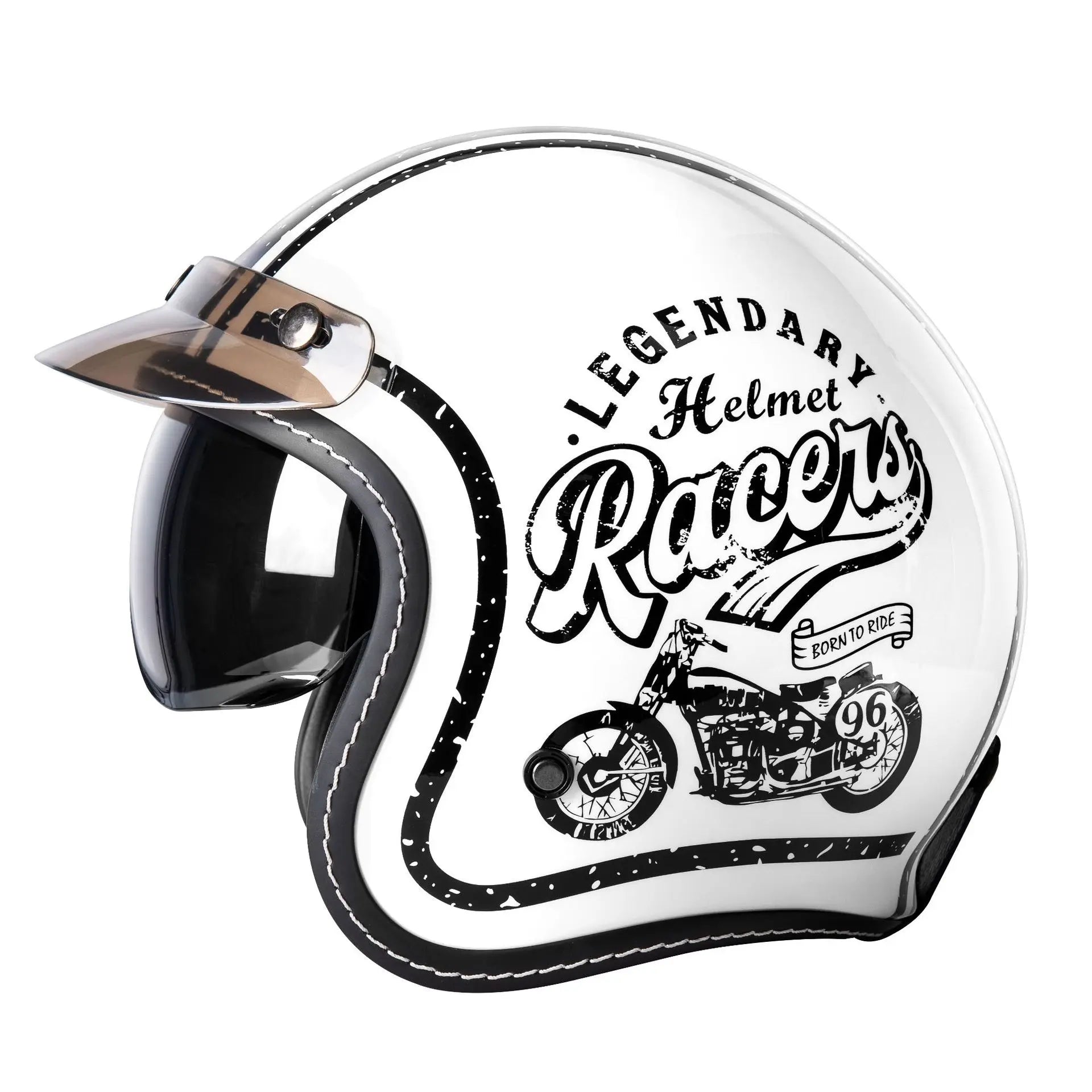 Open Face Helmets – 3/4 Retro Motorcycle Helmet, Dual Visor, Lightweight All-Season Unisex Design