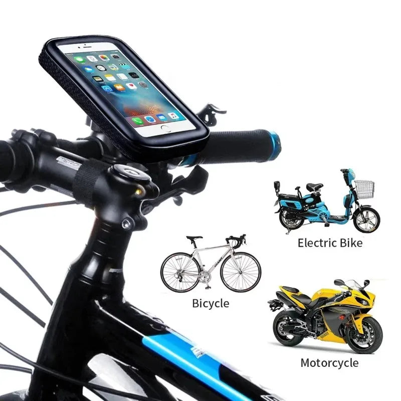 Waterproof Motorcycle Phone Pouch – Touchscreen Handlebar Case for iPhone, Samsung & Smartphones